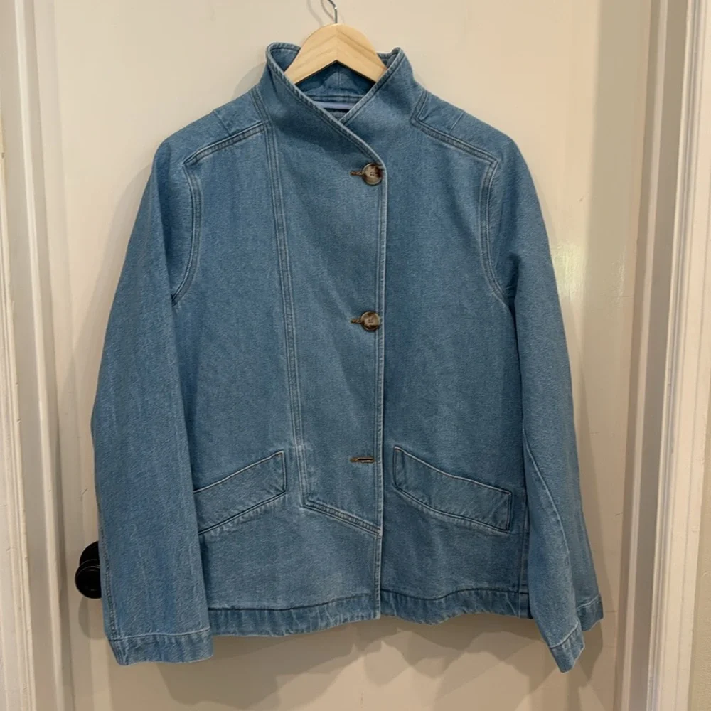 SÉZANE Kalvin Denim Coat in Bleach sz 40 / US 8  SOLD OUT IN STORE - Picture 9 of 14